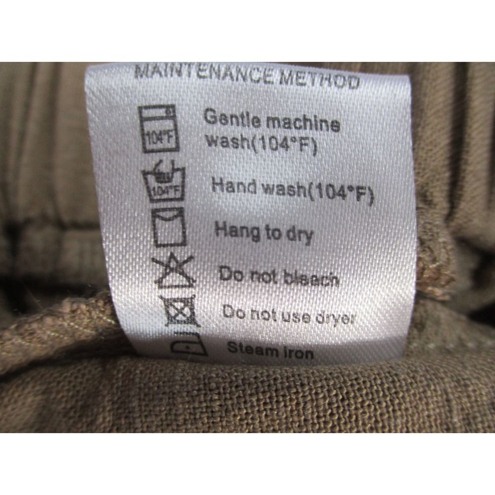 Lagenlook Harem Pants Tan Khaki Elastic Waist Wide Leg Cropped Boho Trousers XL - Picture 11 of 12